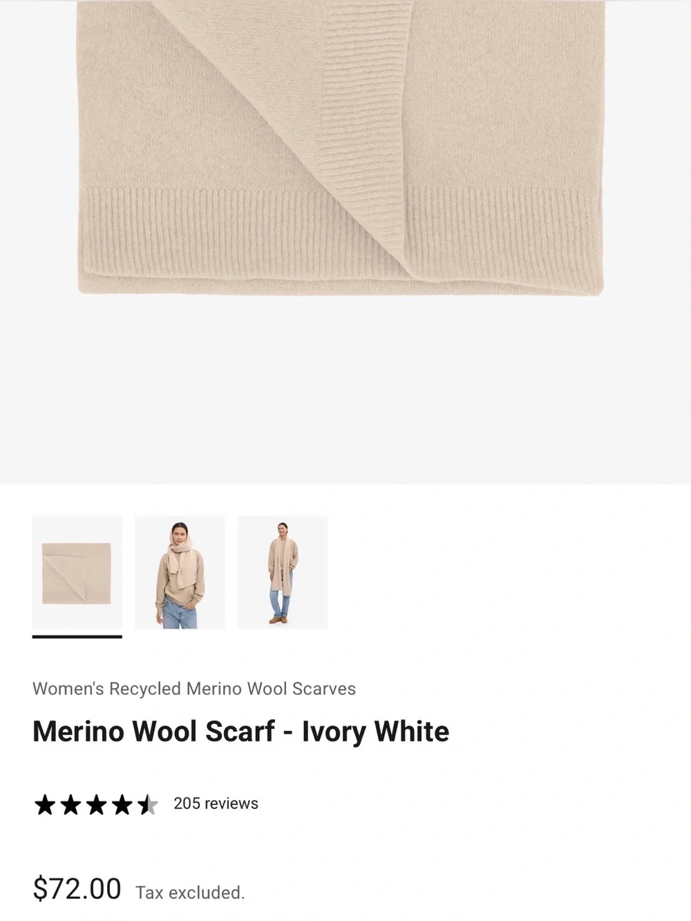 Colorful Standard Merino Wool Scarf, Marled Tan